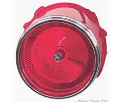 65-65 TAIL LAMP LENS 65 RED W/CHROME RIM