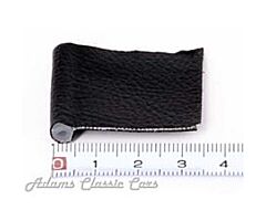 Spatbordbies 3 mm holle kraal zwart op linnenbasis flap 30mm