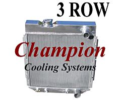 64-66 Radiator, Champion, 3-Row, V8, Aluminium