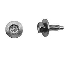 67-73 Fender & Body Bolt, 1/4-20x7/8, FLAG, Zinc, Disc Washer
