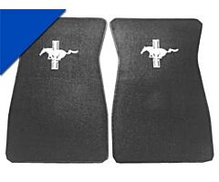 64-73 Floor Mats with Pony Logo, 80/20 Loop, Bright Blue