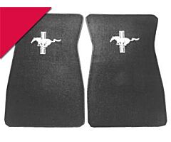 64-73 Floor Mats with Pony Logo, 80/20-Loop, Bright Red
