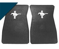 64-73 Floor Mats with Pony Logo, 80/20 Loop, Dark Blue