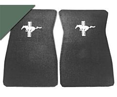 64-73 Floor Mats with Pony Logo, 80/20-Loop, Ivy Gold