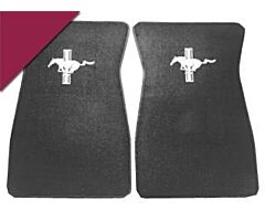 64-73 Floor Mats with Pony Logo, 80/20-Loop, Dark-Red