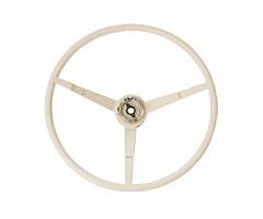 65-66 Steering Wheel, White B-Choice