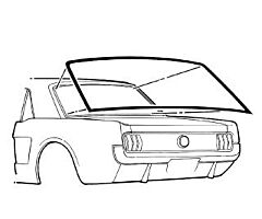 65-68 Rear Window Weatherstrip, Coupe, USA