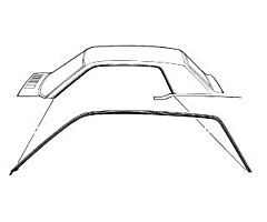 65-66 Roof Rail Seals, CPE, set