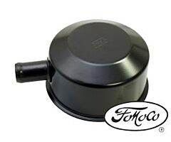 64-77 Oil Cap, Black with Logo, Closed Emissions, Push-On