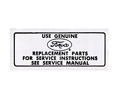 65-73 FoMoCo Service airfilterdecal