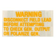 64-66 Voltage Regulator Warning Decal