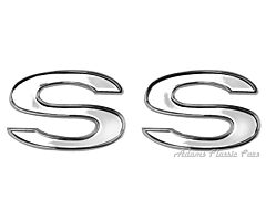 69-75 EMBLEM FENDER SS CHROME PAIR 69-72