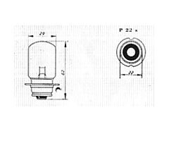 Lamp 6V, 35W, Engelse Aansluiting P22s, Clearance