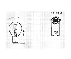Lamp 6V, 25/25W, Dubbelpolig Bajo, BA15d