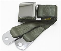 Seat Belt with Aviation Style Buckle, 60inch, Green