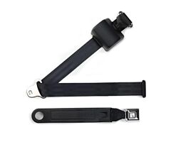 Seat Belt, 3-point, with Push Button Buckle, Retractable, for Bench Seat, Black